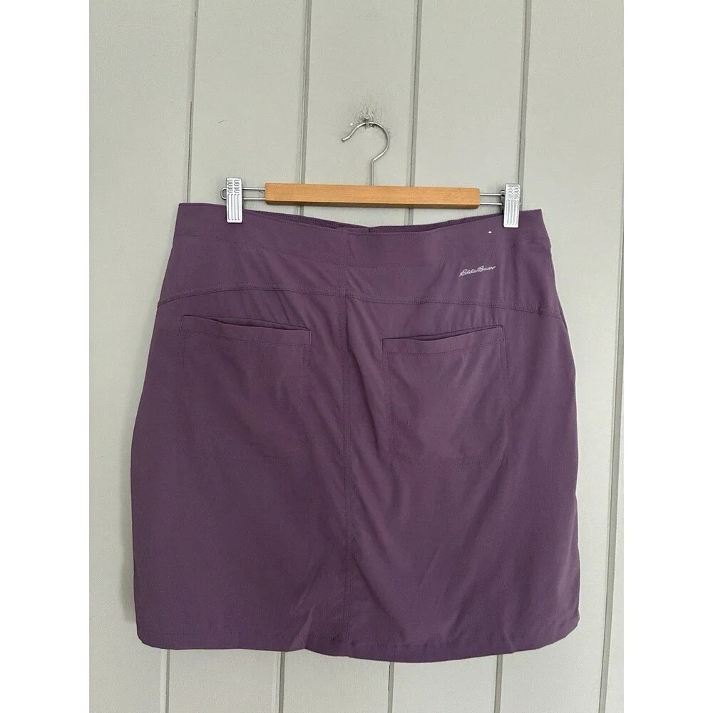 Eddie Bauer Horizon High Rise Skort Size 10 Purple Stretch Hiking Pockets